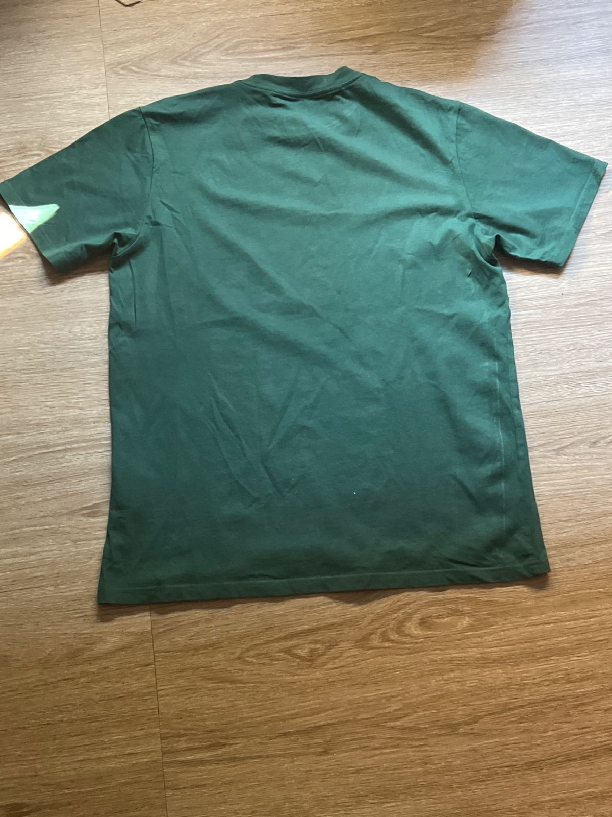 The same green Carhartt T-shirt seen from the back